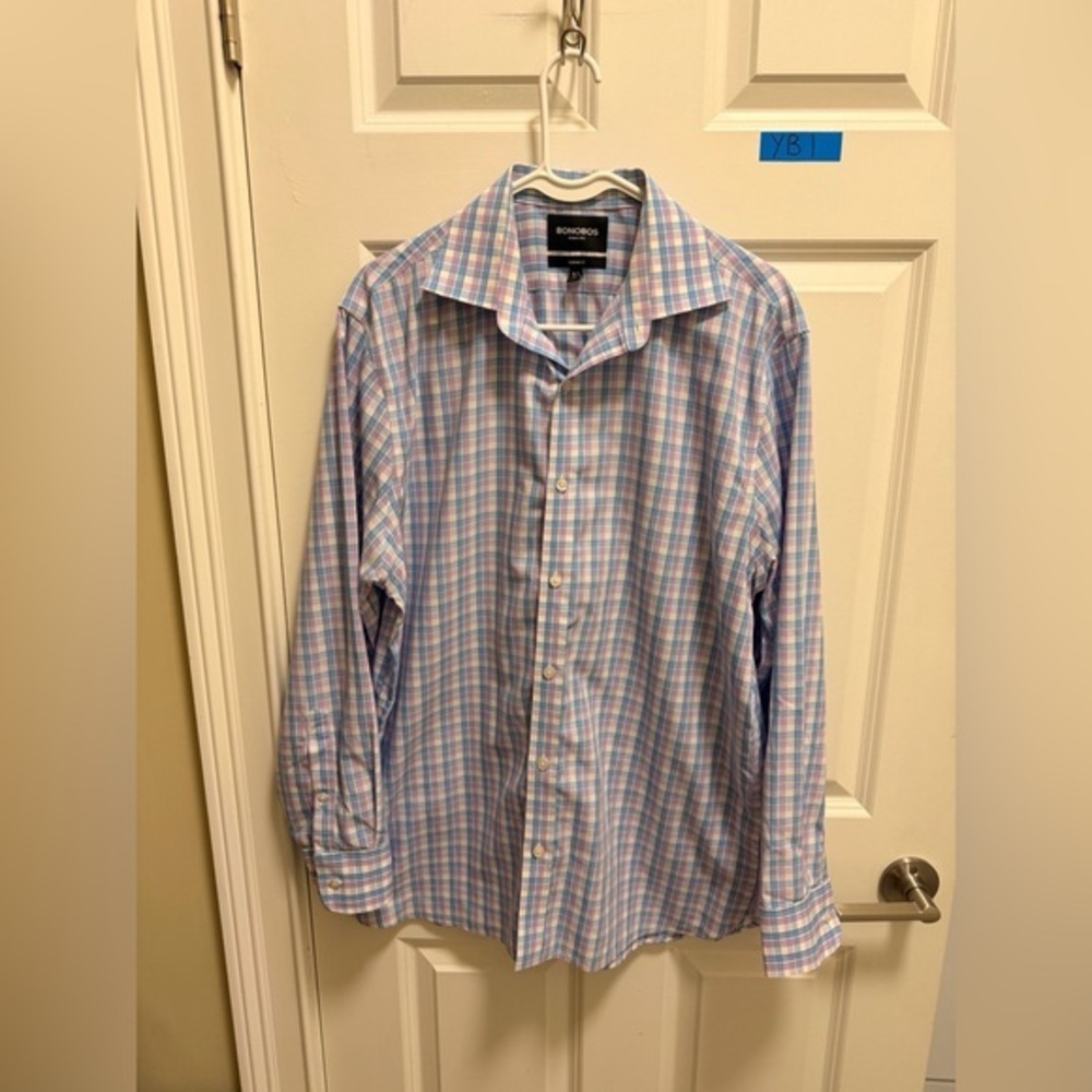 Mens Bonobos Long Sleeve Button Down Dress Shirt 16.5/34